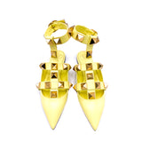 Valentino ROMAN STUD CALFSKIN BALLET Lime Sorbet