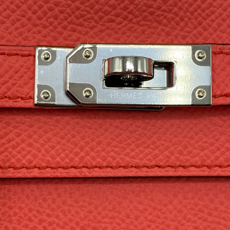 Replica Hermes Kelly Pochette Bag In Red Epsom Leather