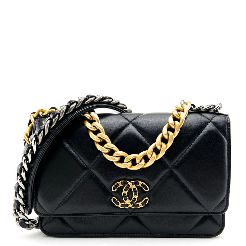 Chanel Gold Chevron Wallet On Chain (WOC)