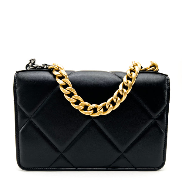 Chanel Black Lambskin Chanel 19 Wallet On Chain WOC Bag