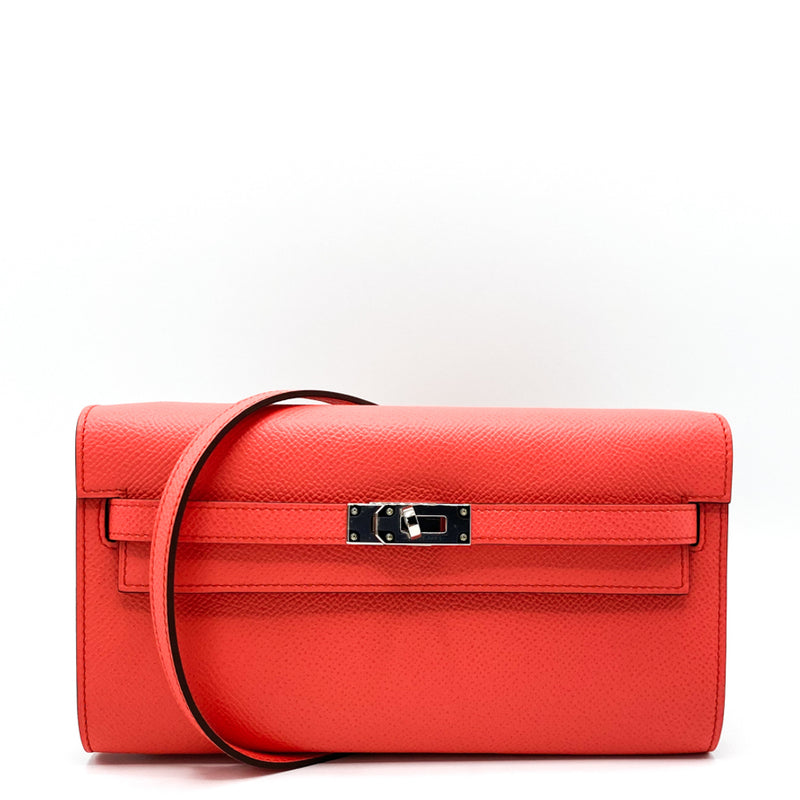 Replica Hermes Kelly Pochette Bag In Red Epsom Leather