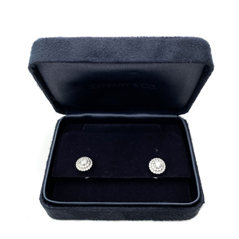 Tiffany & Co Platinum Soleste Diamond Earrings Carat .30