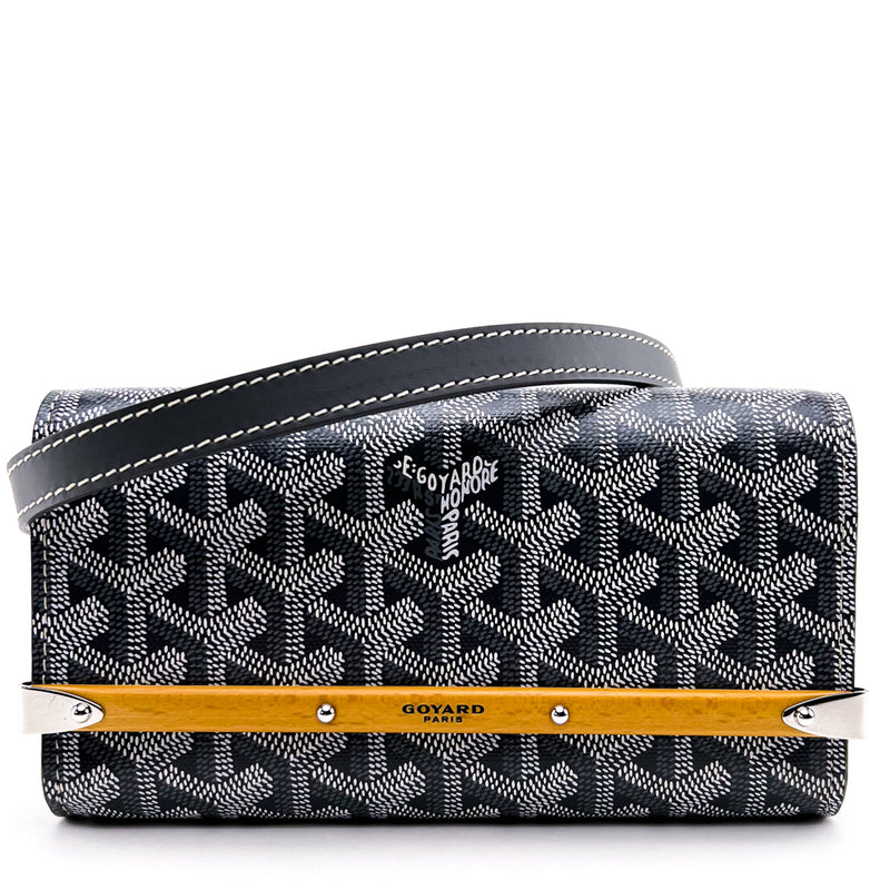 Goyard Yellow Goyardine Coated Canvas Monte Carlo Bois Clutch