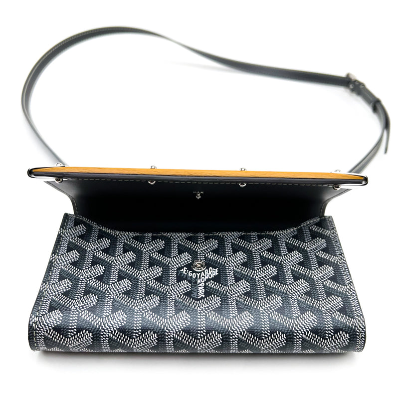 Goyard Monte Carlo Clutch Goyardine Wood Trim Black - US