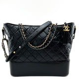 CHANEL Large CHANEL GABRIELLE hobo bag BLACK LEATHER ref.156015