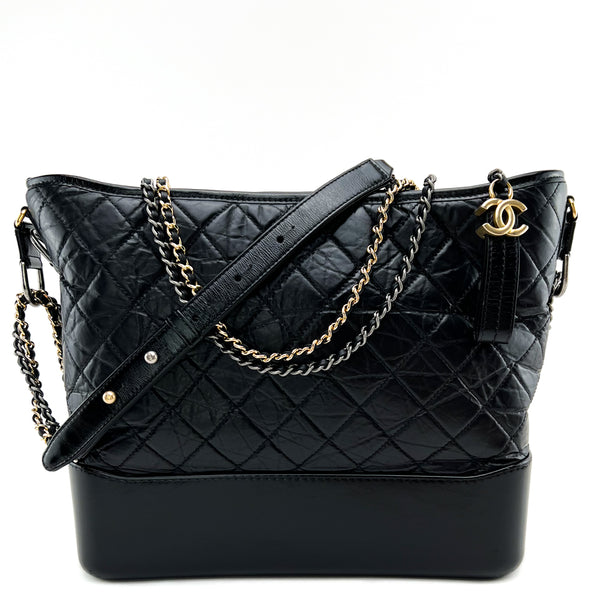 Pre-owned Chanel Gabrielle Hobo Bag Diamond Gabrielle Quilted Aged