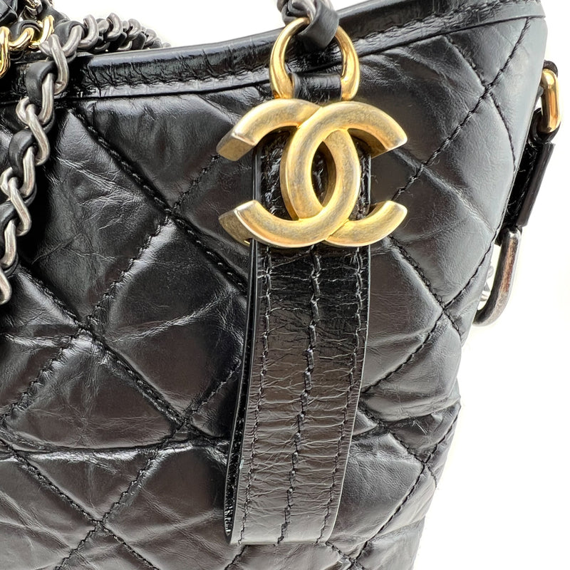 Chanel Black Quilted Leather Large Gabrielle Hobo Bag