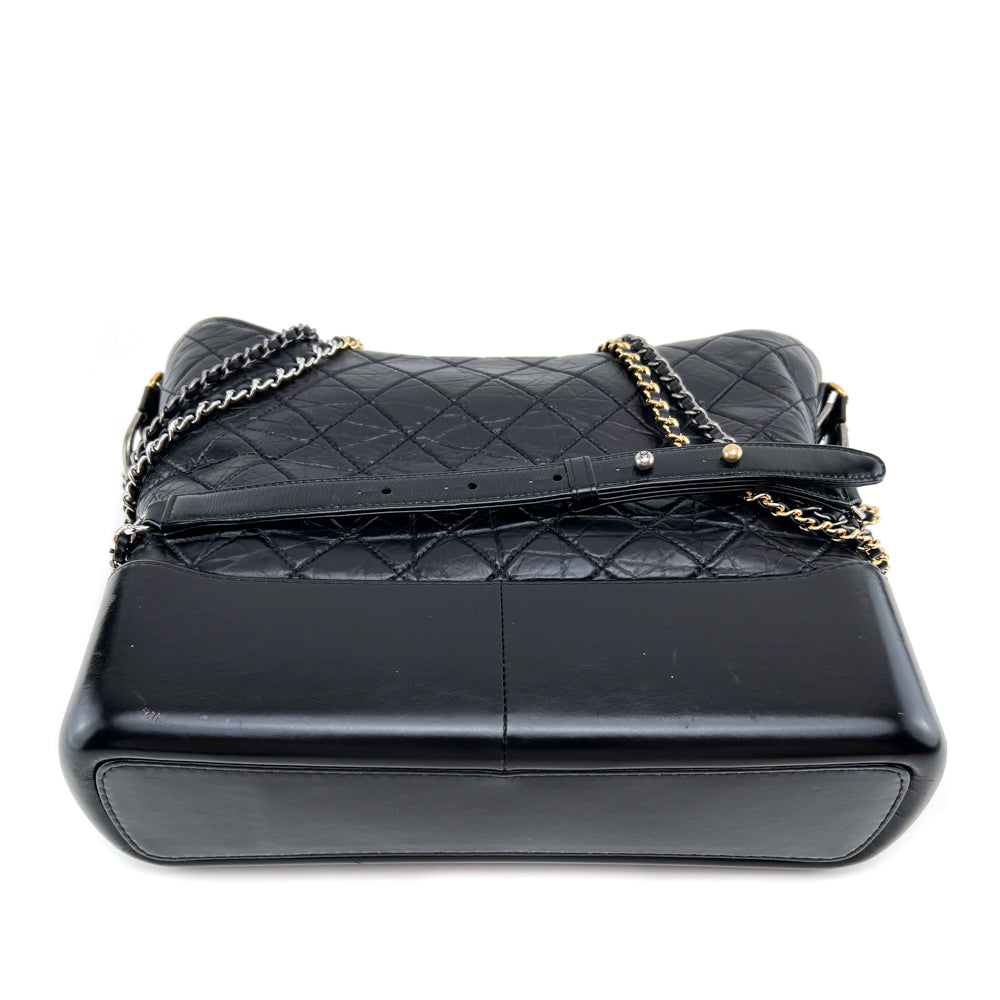 Chanel - Black Quilted Leather Gabrielle Large Hobo Handbag - Catawiki