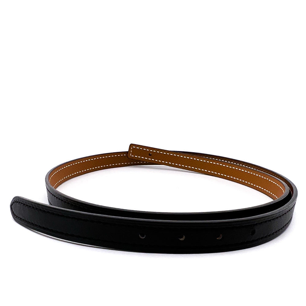 Hermes 13mm Black Swift/Gold Epsom Reversible Focus H Belt Strap 70