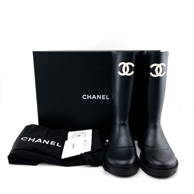 Chanel Thigh High Rubber Rain Boots