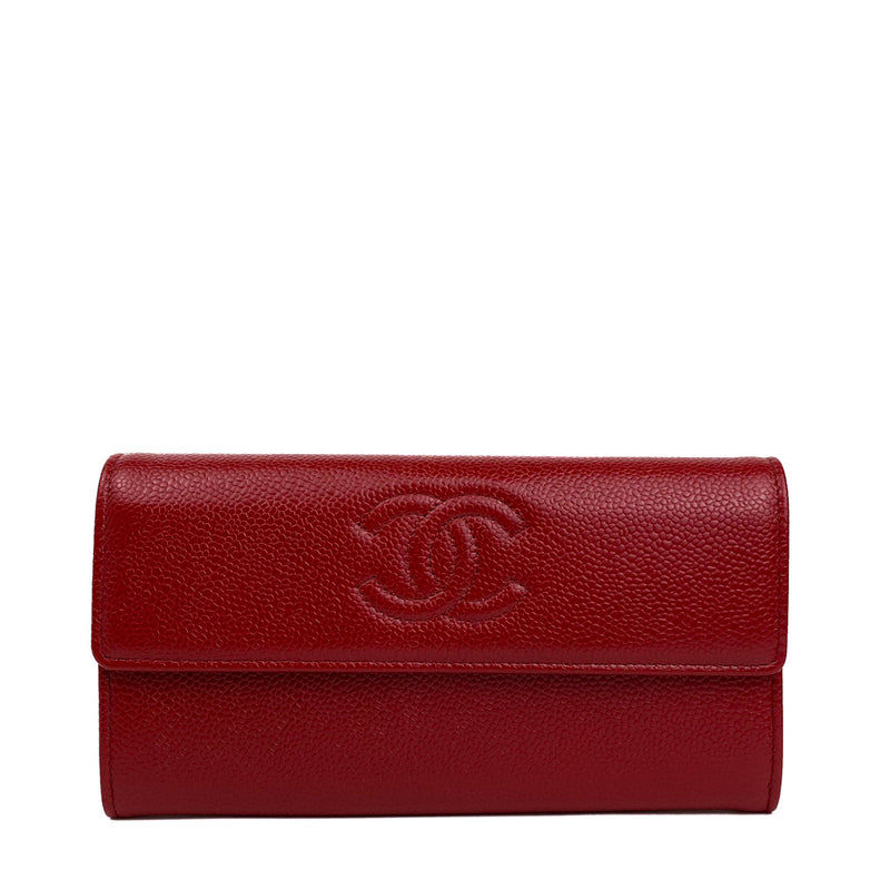 Chanel Timeless CC Red Shoulder Bag in Quilted Caviar