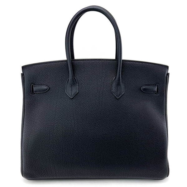 Hermes Black Togo Leather Palladium Plated Birkin 35 Bag