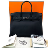 HERMES] Hermes Birkin 35 Togo Black □ J engraved ladies handbag A