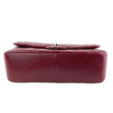 Caviar Quilted Jumbo Single Flap Burgundy Red.