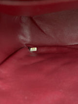 Caviar Quilted Jumbo Single Flap Burgundy Red.
