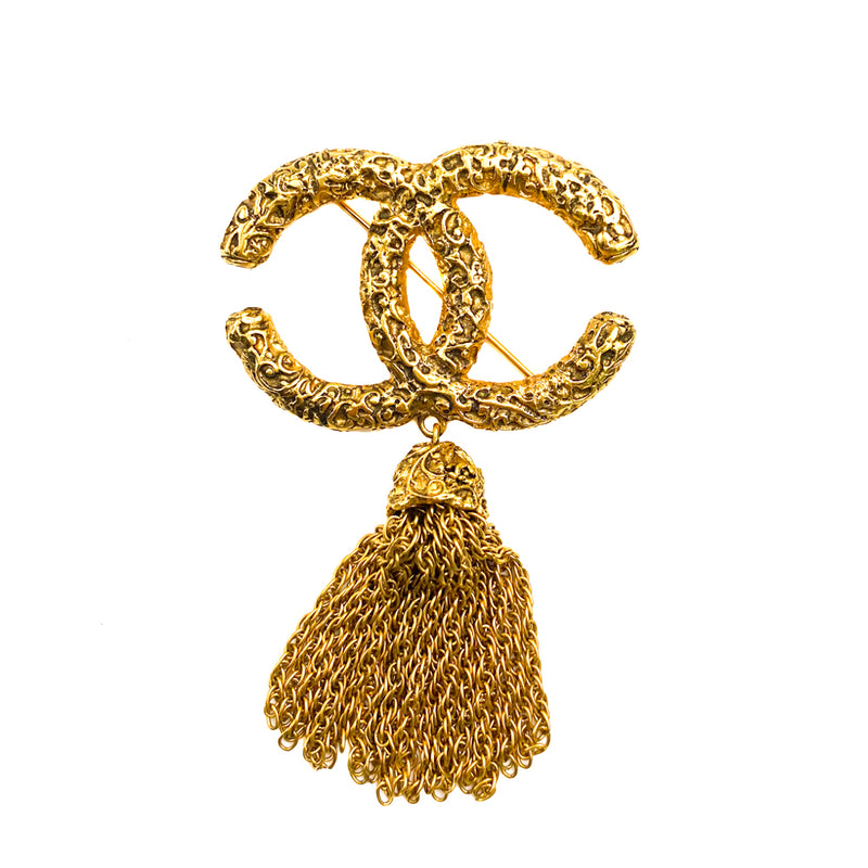 Chanel Pre-owned 1993 CC Tassel Brooch - Gold