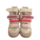 Isabel Marant Beckett Leather Sneakers Pink Red Purple Velcro Straps