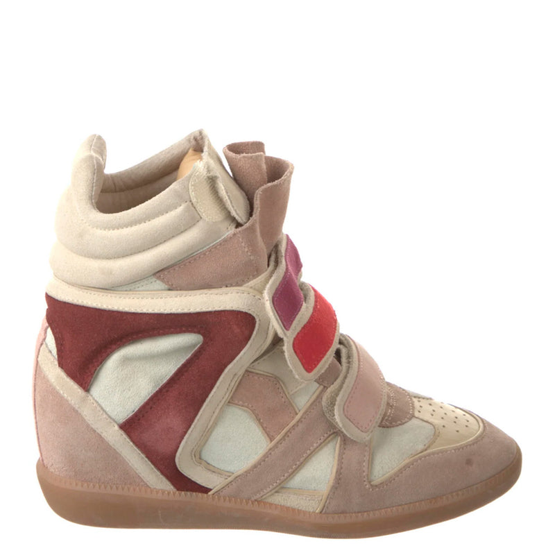 Isabel Marant Beckett Leather Sneakers Ecru Pink