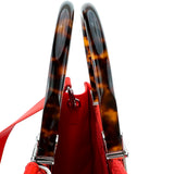 Fendi Red Technical Fabric Plexiglass FF Motif Sunshine Medium Shopper Tote Bag