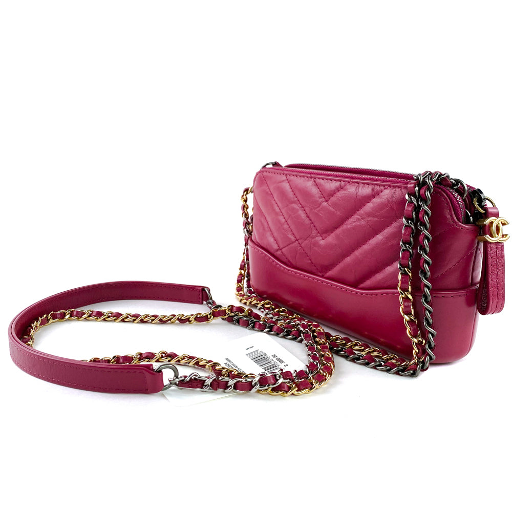 Chanel Gabrielle Woc Double Zip Clutch Wallet on Chain Bag Pink