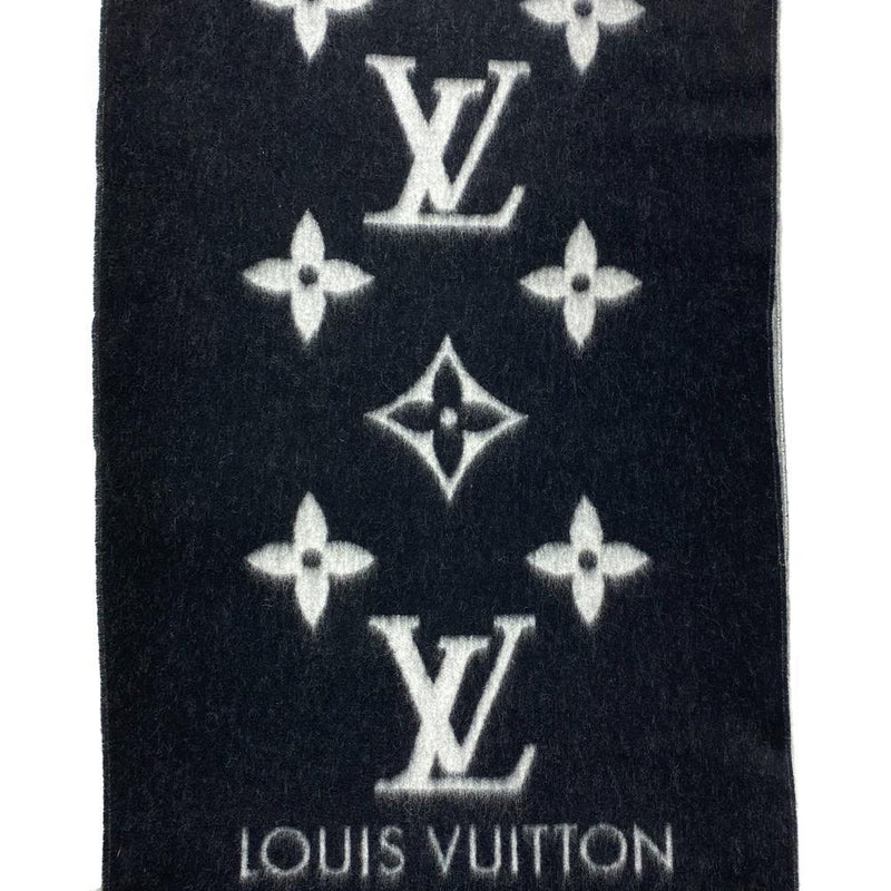 Louis Vuitton Escharpre Reykjavik Scarf Cashmere Black Gray W45cmxH190cm F/S