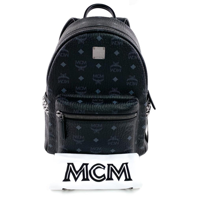 MCM Stark Backpack White Visetos T Blue in Coated Canvas with Silver-tone -  US