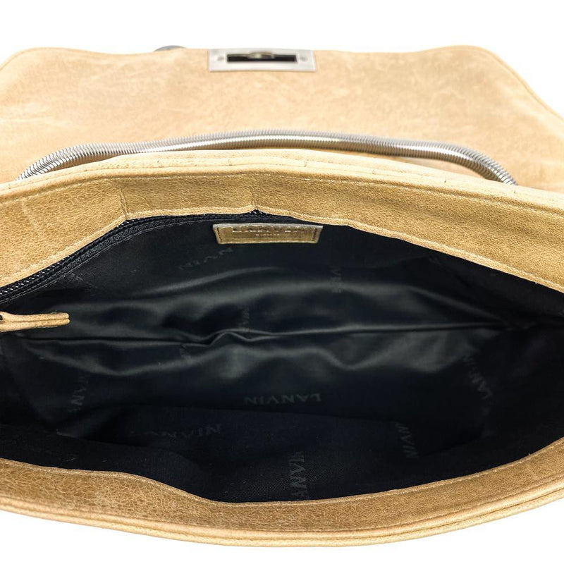 Hurrah Quilted Leather Shoulder Bag Beige Khaki.