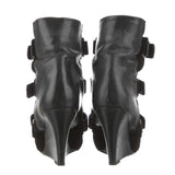Isabel Marant Black Fur Boots with Buckles
