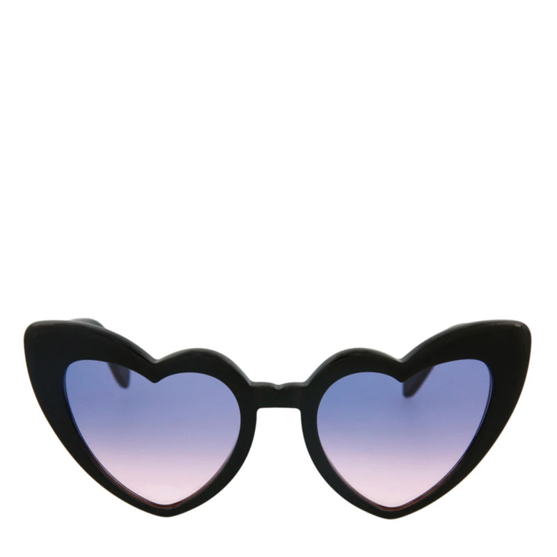 Saint Laurent Black Lou Lou Heart Oversized Sunglasses