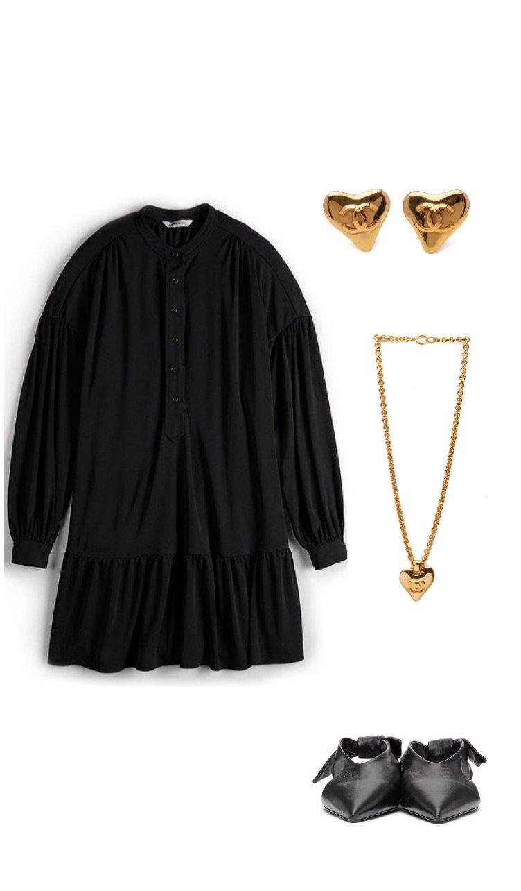 Chanel Vintage Heart Earrings and Necklace