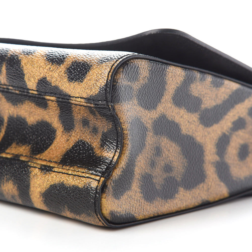 LOUIS VUITTON Calfskin Wild Animal Print Scarf Handle Twist Shoulder Bag MM  800366
