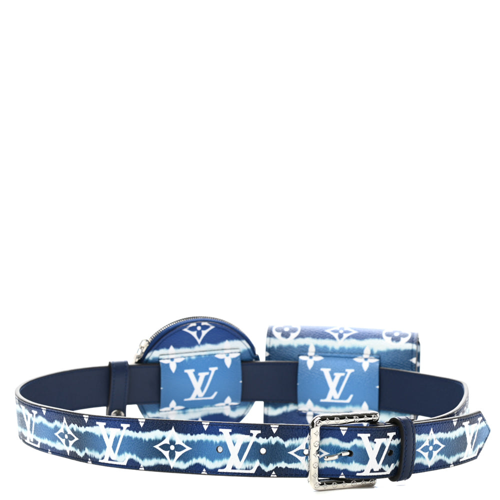 blue and white louis vuitton belt