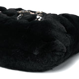 Miu Miu Black Pearl Appliqué Lapin Fur Chain Shoulder Bag