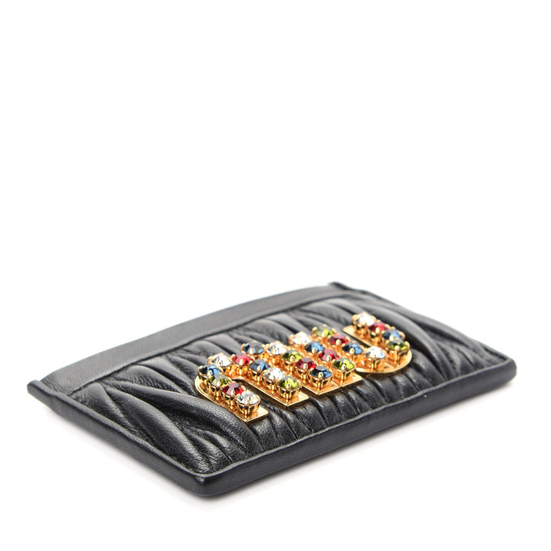 Miu Miu Crystal Card Holder Wallet