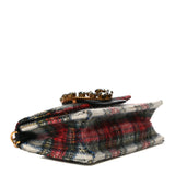 Miu Miu Tartan Plaid Wool Jewel Crystal Belt Bag