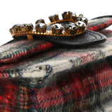 Miu Miu Plaid Wool Jewel Crystal Bag