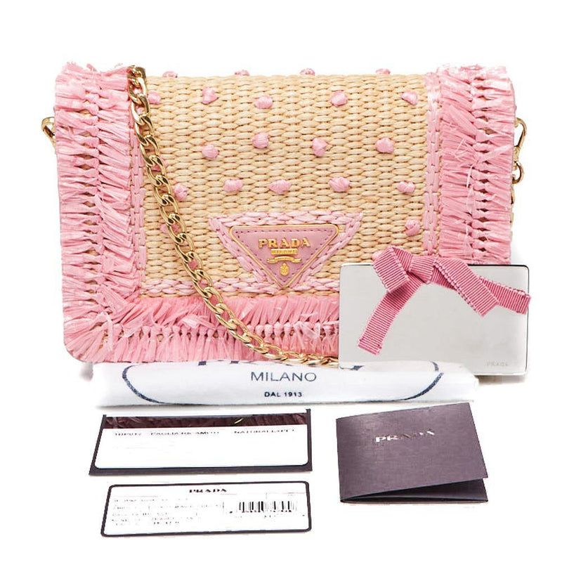 prada wallet on chain pink