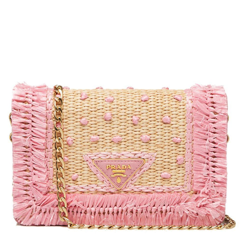 Prada Crochet And Leather Mini-pouch in Pink