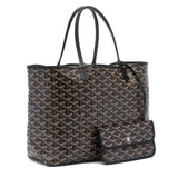 Coated Canvas Saint Louis PM Tote Bag Black.