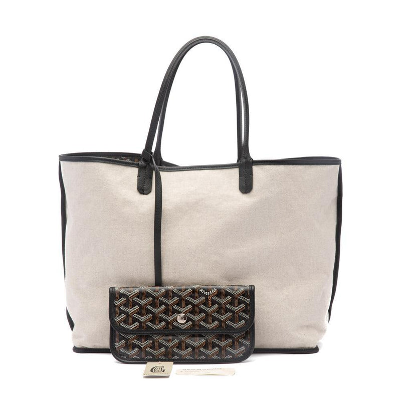 Coated Canvas Saint Louis PM Tote Bag Black.