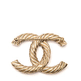 Chanel Gold CC Twisted Brooch