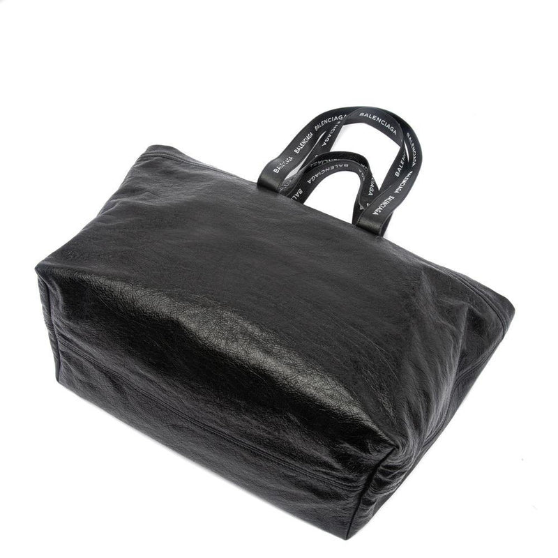 Balenciaga Black Leather Carry All Shopper XL Travel Tote Bag