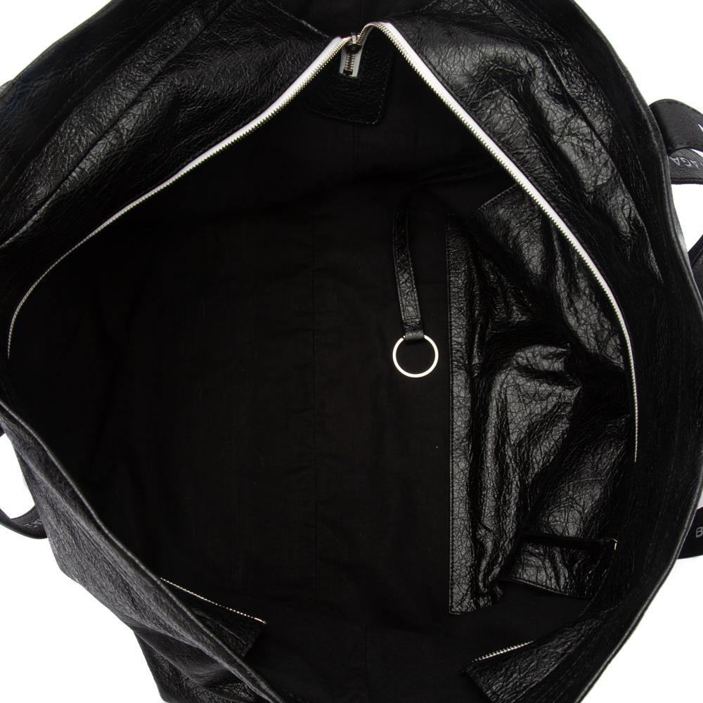 Balenciaga Black Leather Carry All Shopper Ikea XL Travel Tote Bag
