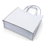 Smooth Leather Rockstud Tote Bag White.
