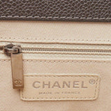 Quilted Caviar Timeless CC Large Frame Clutch Bag Grey.