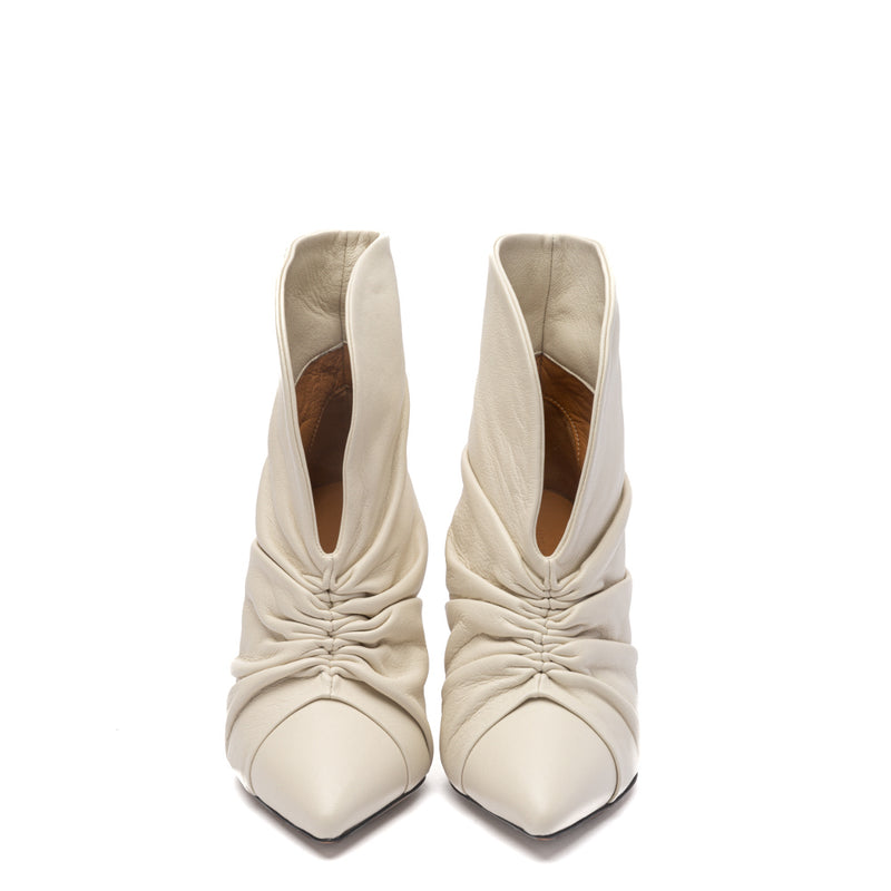 Isabel Marant Ruched Lasteen Ankle Boots White