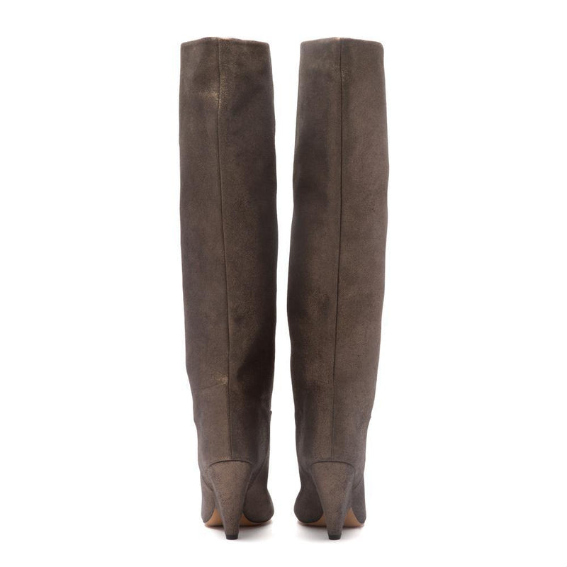 Isabel Marant Lokyo Knee High Boots Silver Brown 37.