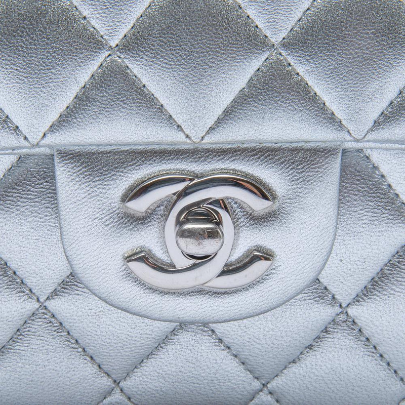 Chanel Classic Medium Flap Silver CC