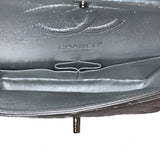 Quilted Lambskin Leather Classic Medium Double Flap Bag Silver.