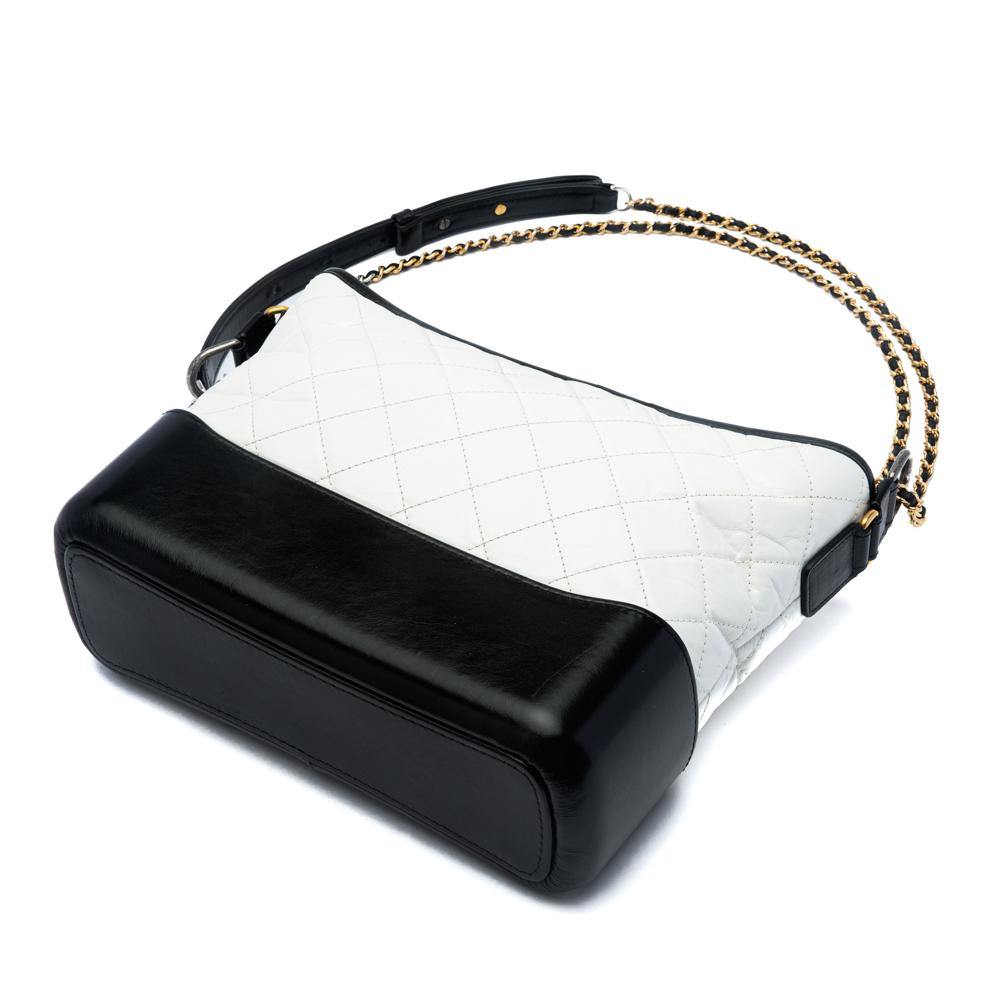 Chanel White and Black Gabrielle Bag For Sale at 1stDibs